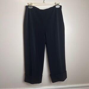 Virtue Sophisticated Black Cropped Women's Pants Cuffed Stretch EUC